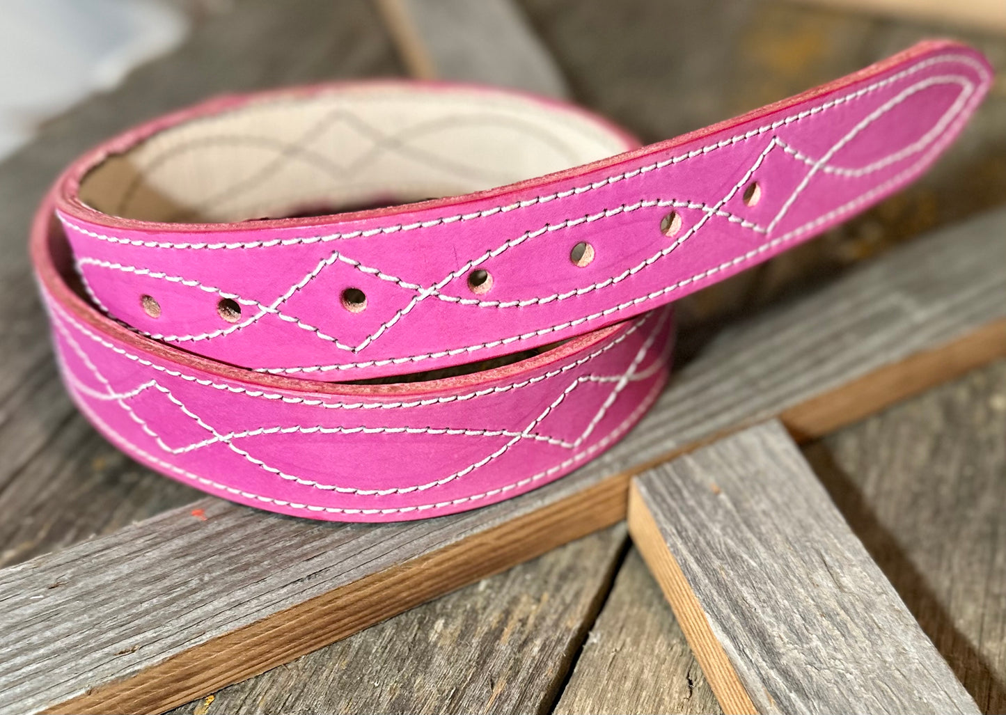 Pink Gunslinger Stitch Belt