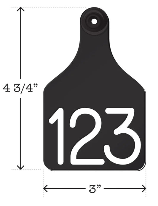 Black/White Large Cow Tags